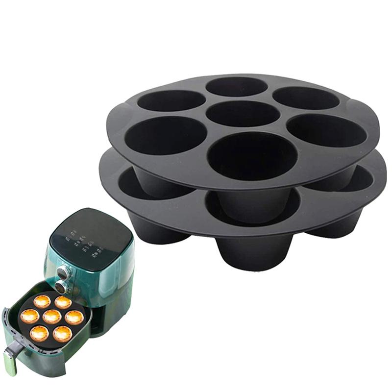 Silicone Cake Mold 7 Hole Airfryer Accessories Microwave Oven Baking Mold Food Grade Baking Cake Silicone Mold Baking Tools