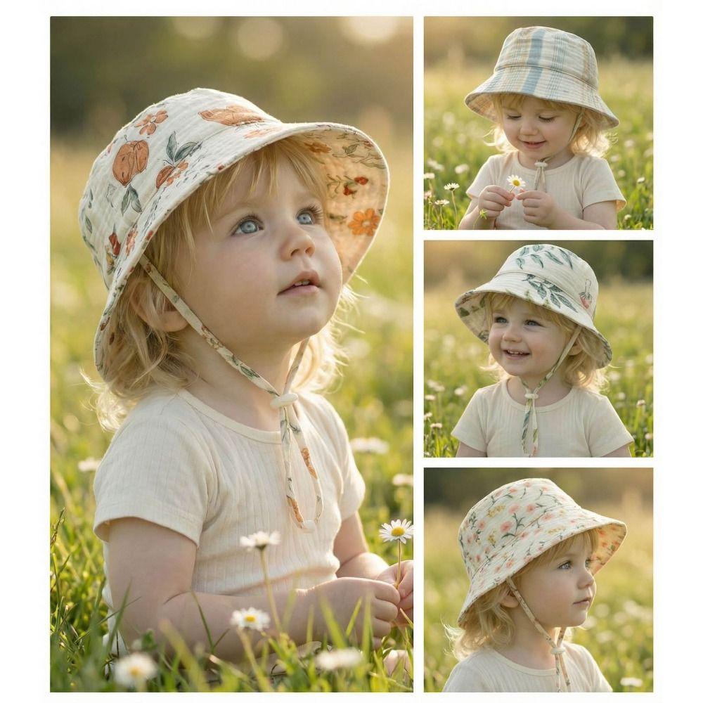 UPF 50+ Sun Hat Striped Kids Sun Hat High Quality Fisherman Hat  for Age 1-6 Years
