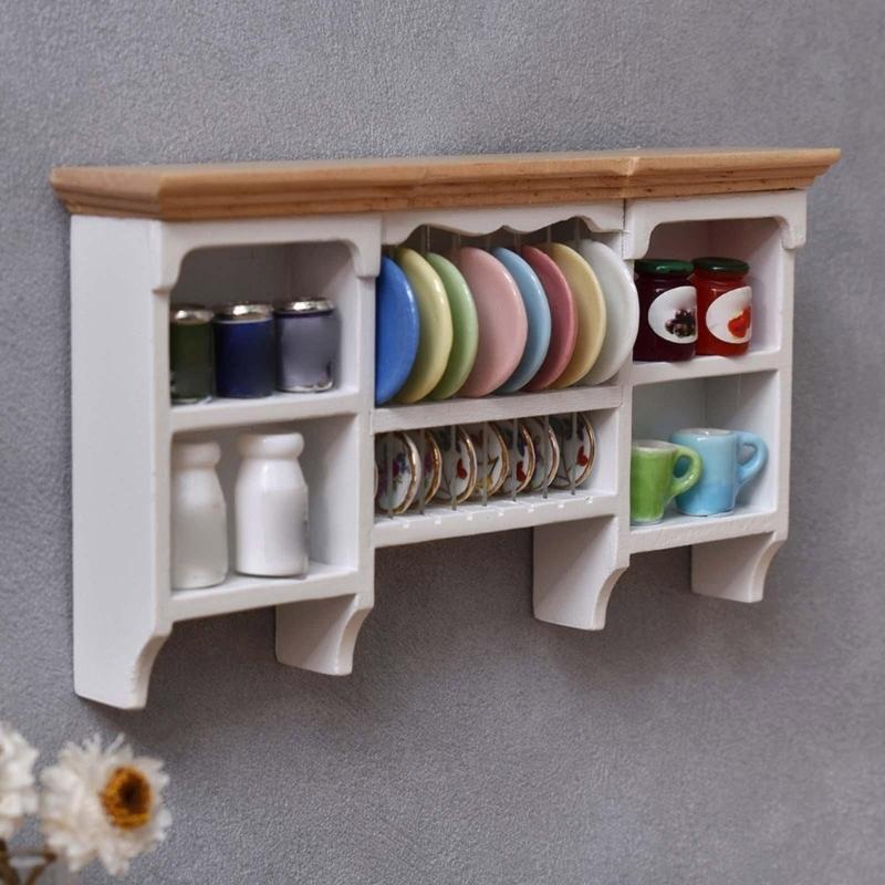 Display Shelf Miniature Display for 1:12 Scale Dollhouses, Perfect for Pretend Play and Display Realistic Wood Furniture