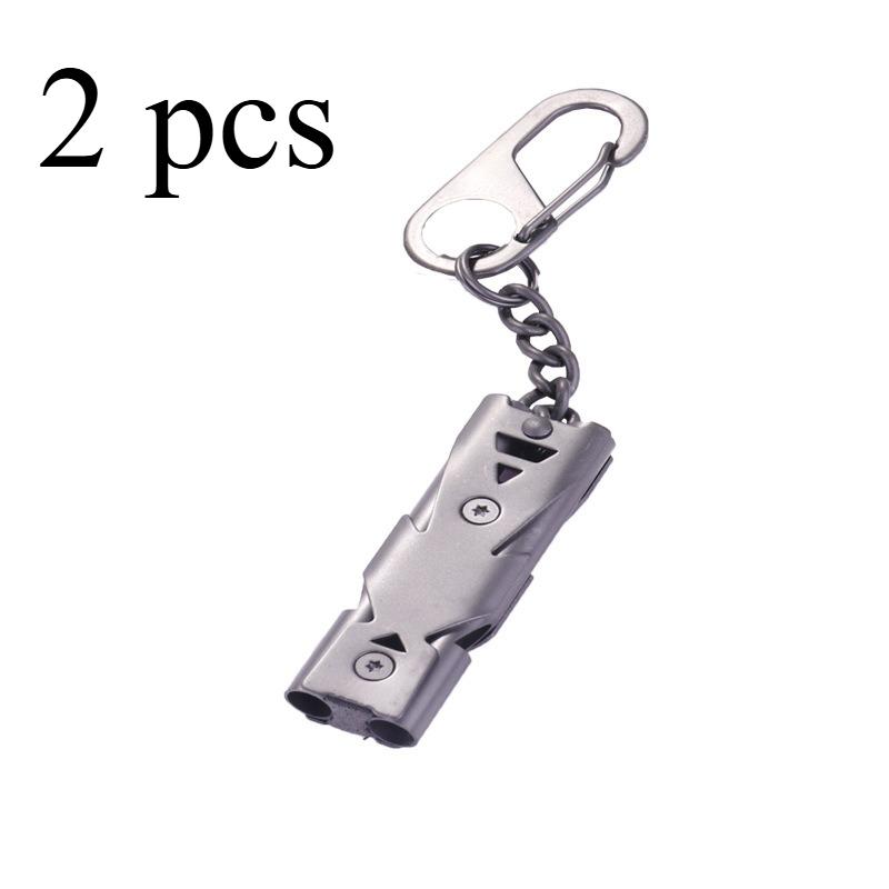 

2 emergency survival whistles, outdoor tools, double-tube titanium-plated mountaineering buckle, dual-hole high-frequency 150 decibel Christmas gift серый