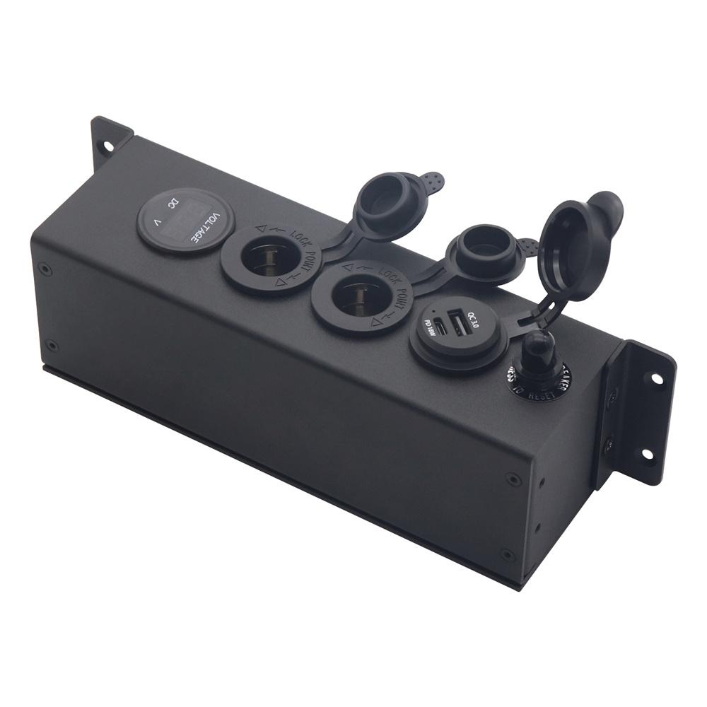12/24V Control Box With Power Sockets USB+TYPE-C 8AWG Anderson Plug Replacement