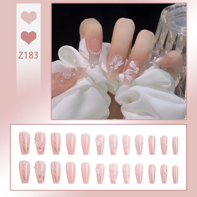Handmade Press-On Nails – Crushed Diamond Butterfly Glitter Tips Collection