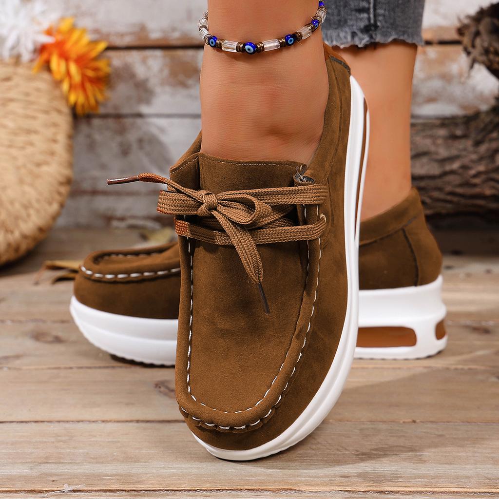 Fashion Trend Women Sports Shoes  Lace-up Round Toe Casual Loafers Platform Non Slip Sneakers Women Spring Autumn Fashion Ladies Shoes