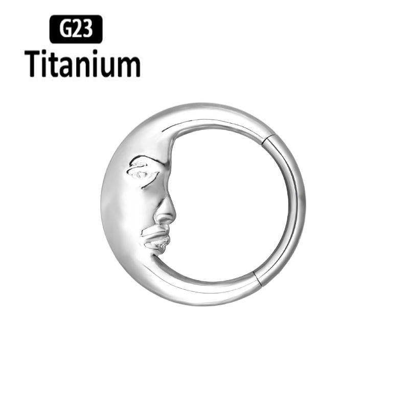 

G23 Titanium Mirror Moon Waterdrop Septum Piercing Clicker Nose Rings 16G Segment Tragus Cartilage Daith Hoop Earrings Jewelry 16G 1.2x8mm