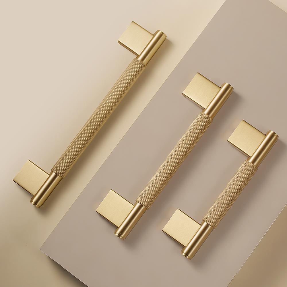 Dooroom Solid Brass Knurled Cross Diamond Cut Pattern Modern Cabinet Refrigerator Door Pull Drawer Knobs Hardware Handles