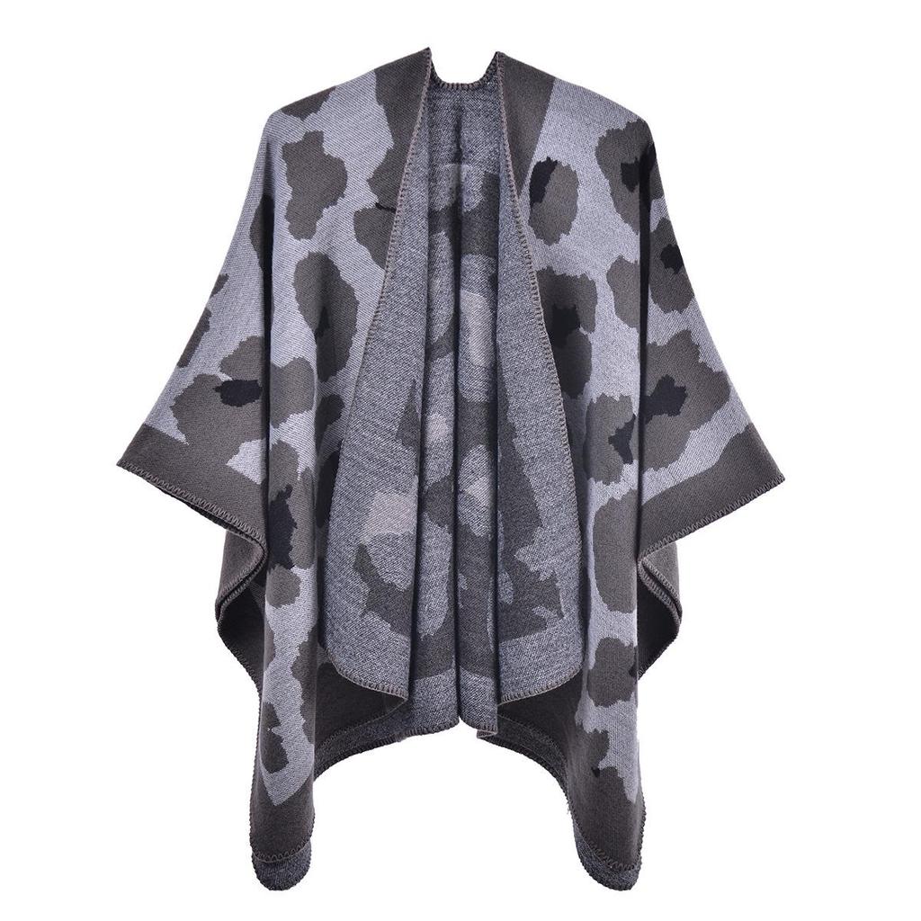 European & American Leopard Print Shawl: Autumn/Winter Imitation Cashmere Cape Scarf
