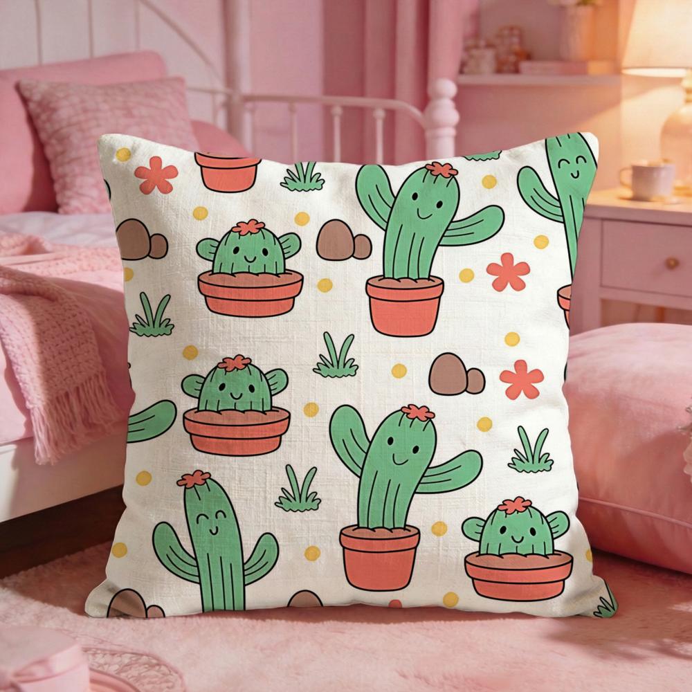 PlantcactusS Cushion Cover Premium Comfort Reversible Pillow Cove Two in One Design for Any Room Car Interior