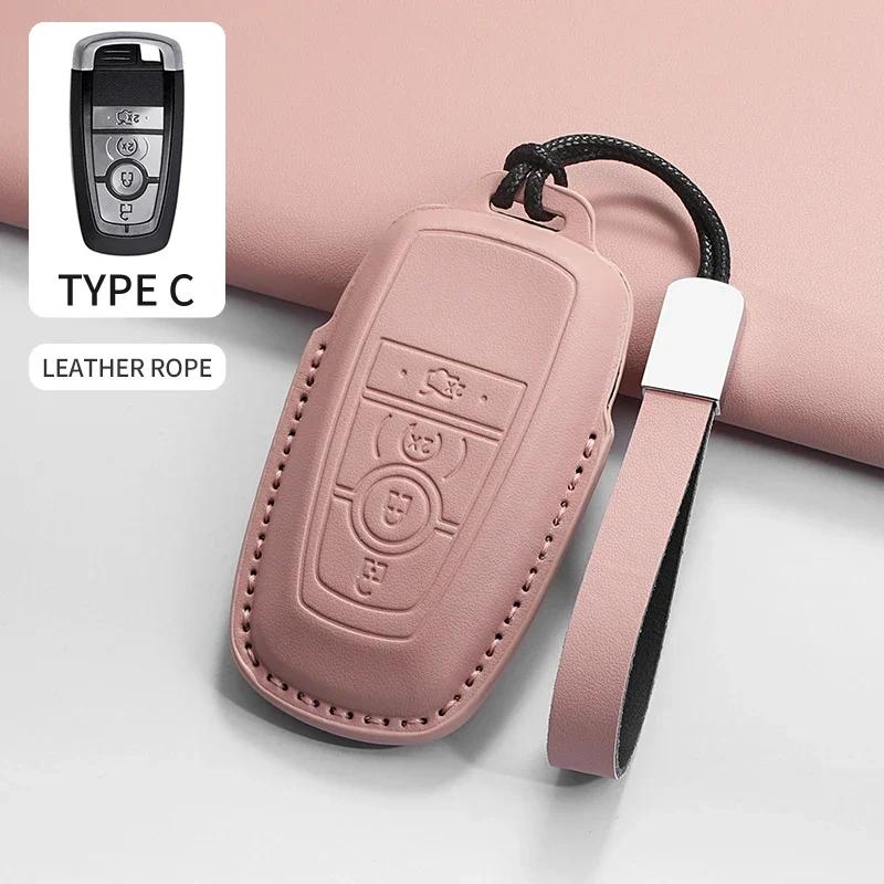 Car Key Case Cover Shell Fob for Ford Ranger Wildtrak Focus Explorer Edge EcoSport C-Max Galaxy Mondeo for Mustang PU Accessory