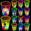 mishunyus 24 Pcs Glow Hawaiian Luau Party Cups, Flashing Tiki Party Cups, Tropical Luau Party Decorations Hawaiian Party Supplies Favor (16oz)
