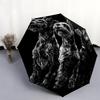 Black Schnauzer pattern, automatic folding umbrella, portable and foldable design, 8 ribs, a Christmas or birthday gift.