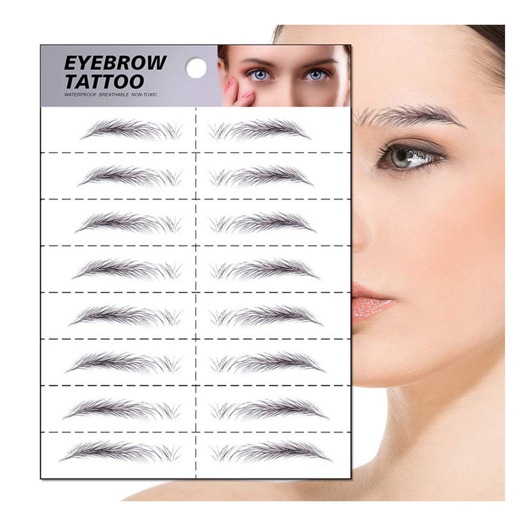 S.A.V.I 8 Pairs 6D Natural Look Eyebrow Styling Long Lasting Up To 7 Days Waterproof Temporary Tattoo Stickers - 1 Sheet (141)