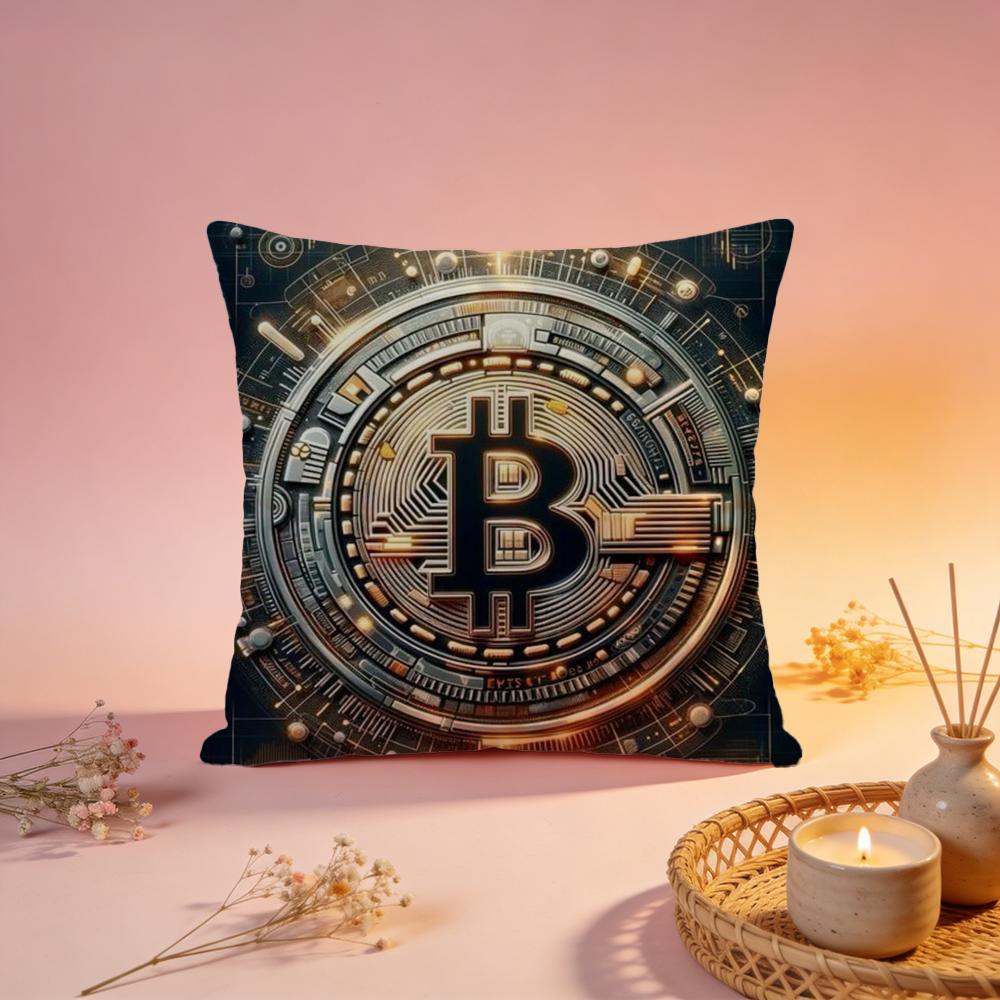 Stylish BBitcoinable Cushion Cover Comfortable Durable Pillow Cover MultiScene for Home Office Car Sofa