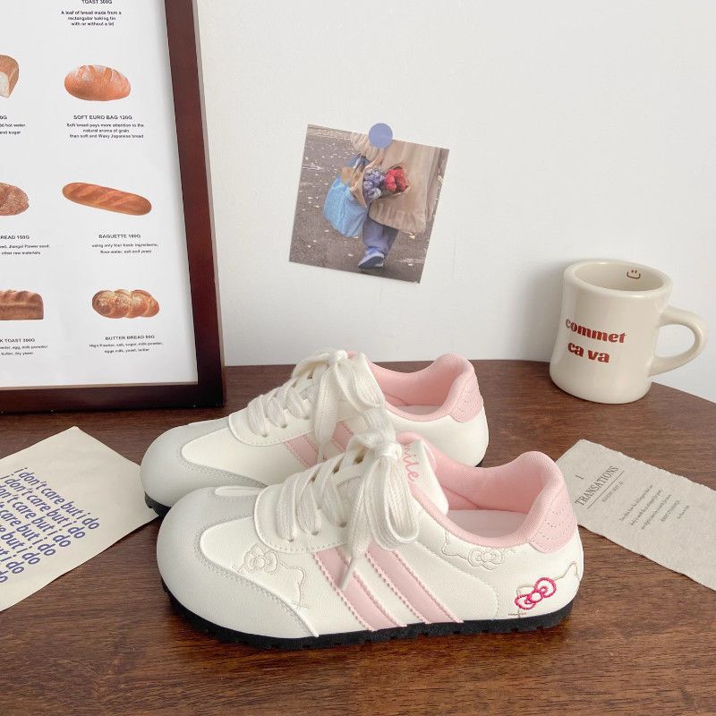 

Весна новая милая вышивка КТ кот модные универсальные женские туфли на плоской подошве с круглым носком повседневные 40