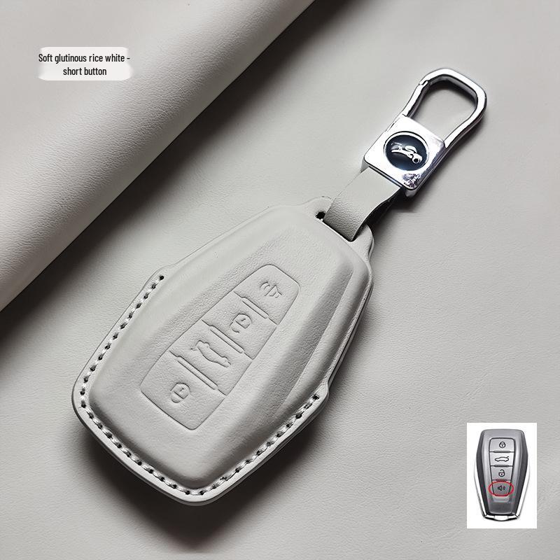 Compatible with Geely Emgrand, Binyue, Vision X6, Binrui, Boyue - Genuine Leather Key Case
