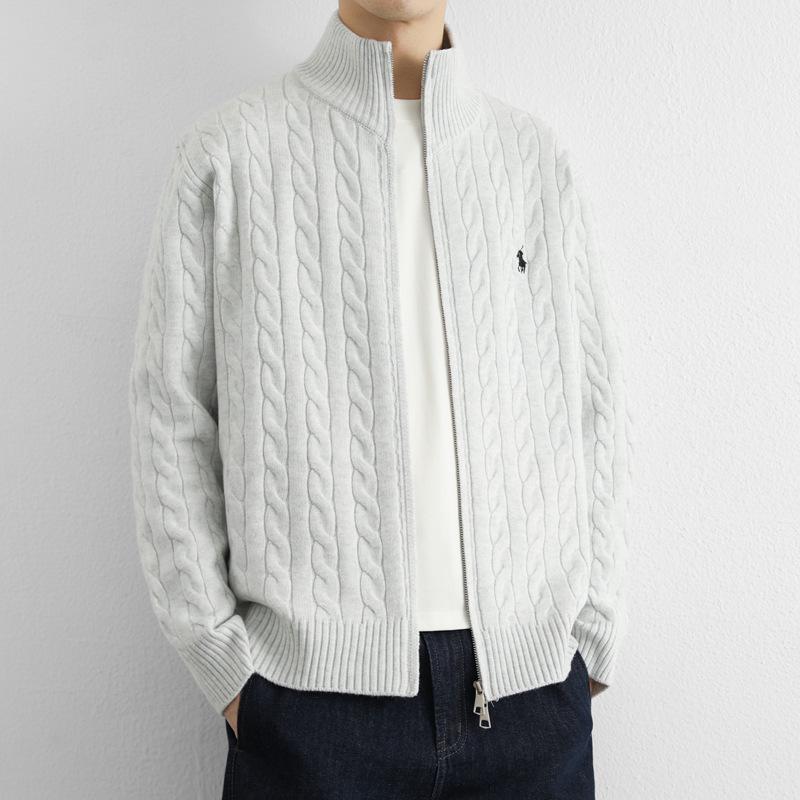 Мужской зимний кардиган на молнии в корейском стиле с вышивкой 3XL