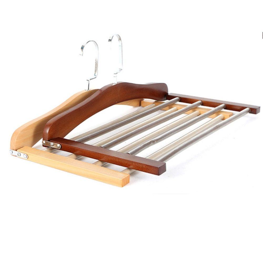Anti Slip Pants Hanging Wooden Pants Rack Multi Functional Multi-layer Flat Hook  Hotel