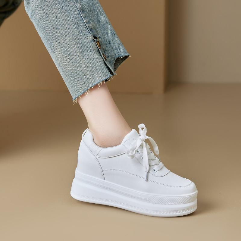 

Весенне-летние новые маленькие белые туфли на скрытой платформе, женские, из коровьей кожи, на толстой подошве, на танкетке, для ходьбы, повседневные, из натуральной кожи 36
