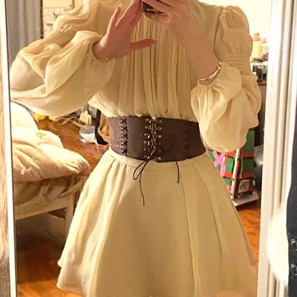 Solid Color Suede Wide Belt PU Leather Waist Corset Punk Elastic Cummerbunds  Outfits