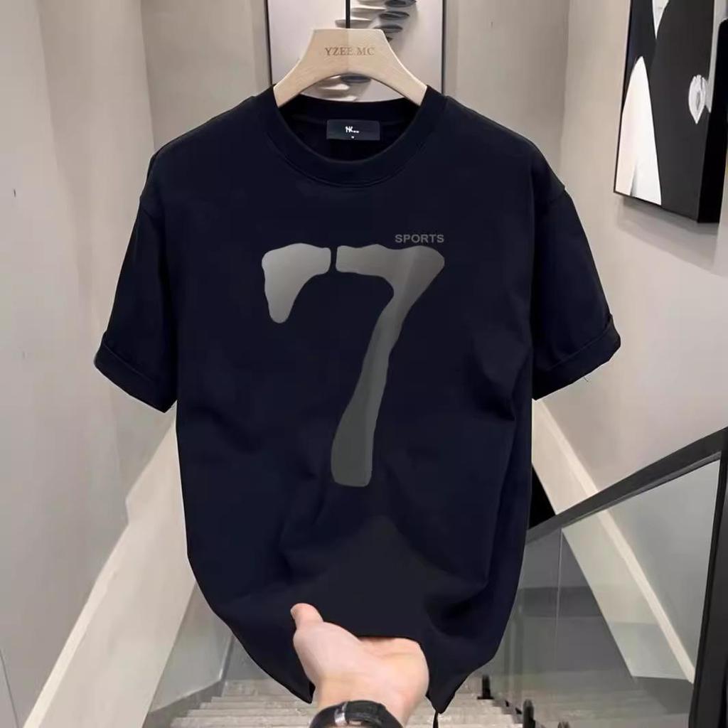Men's High-End 2025 Summer Trendy Loose Round Neck Cotton T-Shirt