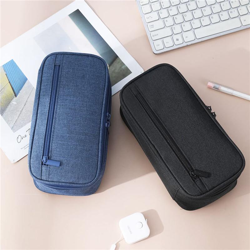 Large Capacity Pencil Case Portable Pencil Bag for Student Oxford Multifuncional Korean Pencil Box School Supplies Stationery