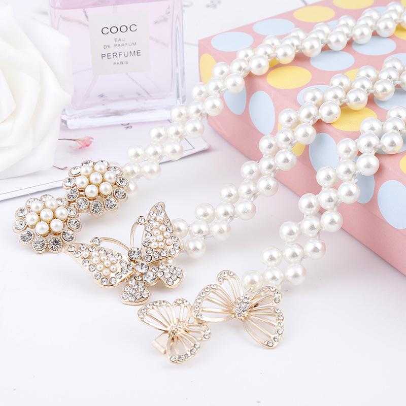 Women's Korean Style Pearl Waist Belt - Elegant, Versatile, Thin Elastic Chain with 22 Sweet Designs