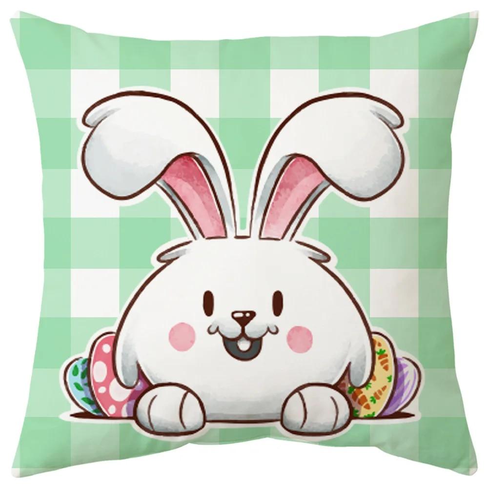 

Украшение дома Пасхальная наволочка с принтом кролика и яйца, декоративная наволочка, чехол для диванной подушки, прикроватная наволочка для спальни 45x45 см 40x40cm