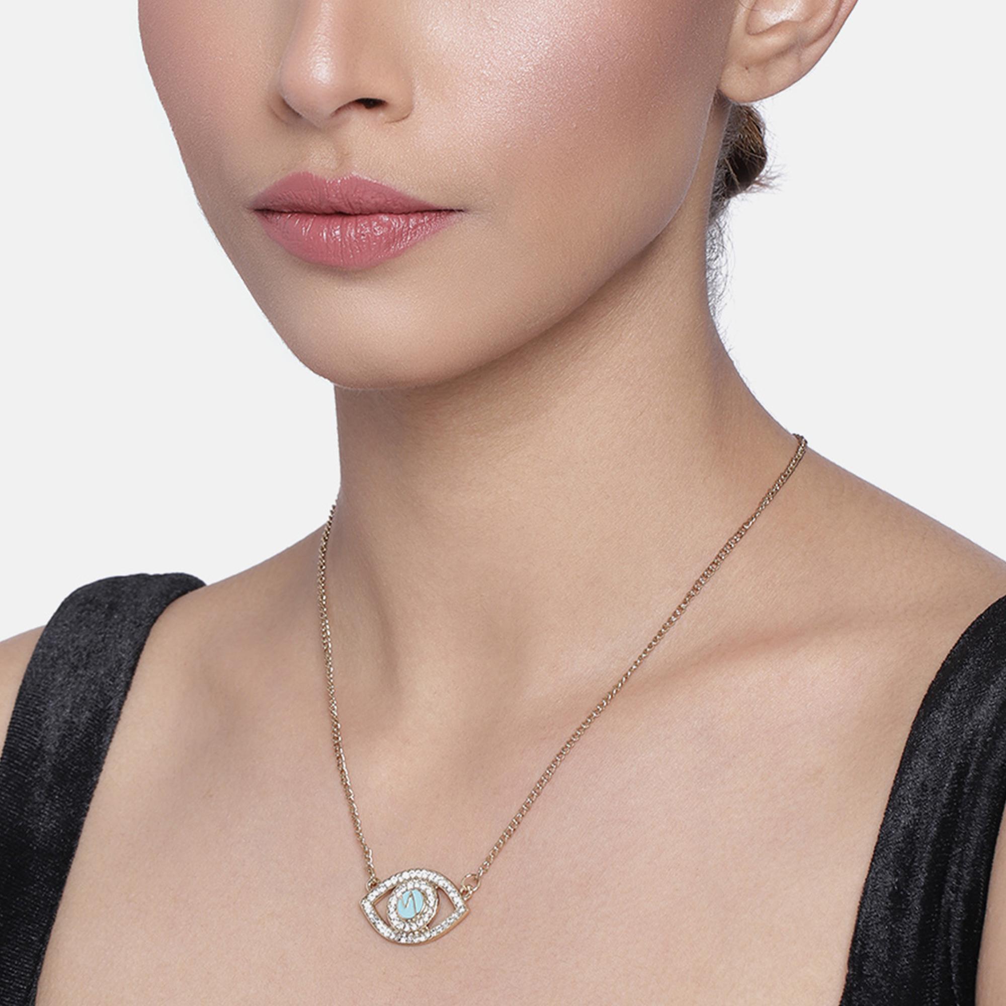 

Estele Позолоченная дизайнерская подвеска Evil Eye с кристаллами для женщин