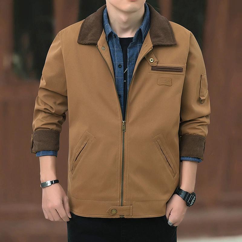 

Ретро рабочая куртка для мужчин, осенний длинный рукав свободный охотничий костюм Tough Guy, повседневная рубашка для активного отдыха для мужчин XXXL хаки