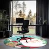 Christmas Santa Claus Printed Round Rug Carpet Chair Rug Area Rug Entryway Doormats,for Office Chair Living Room Bedroom Kitchen Room.