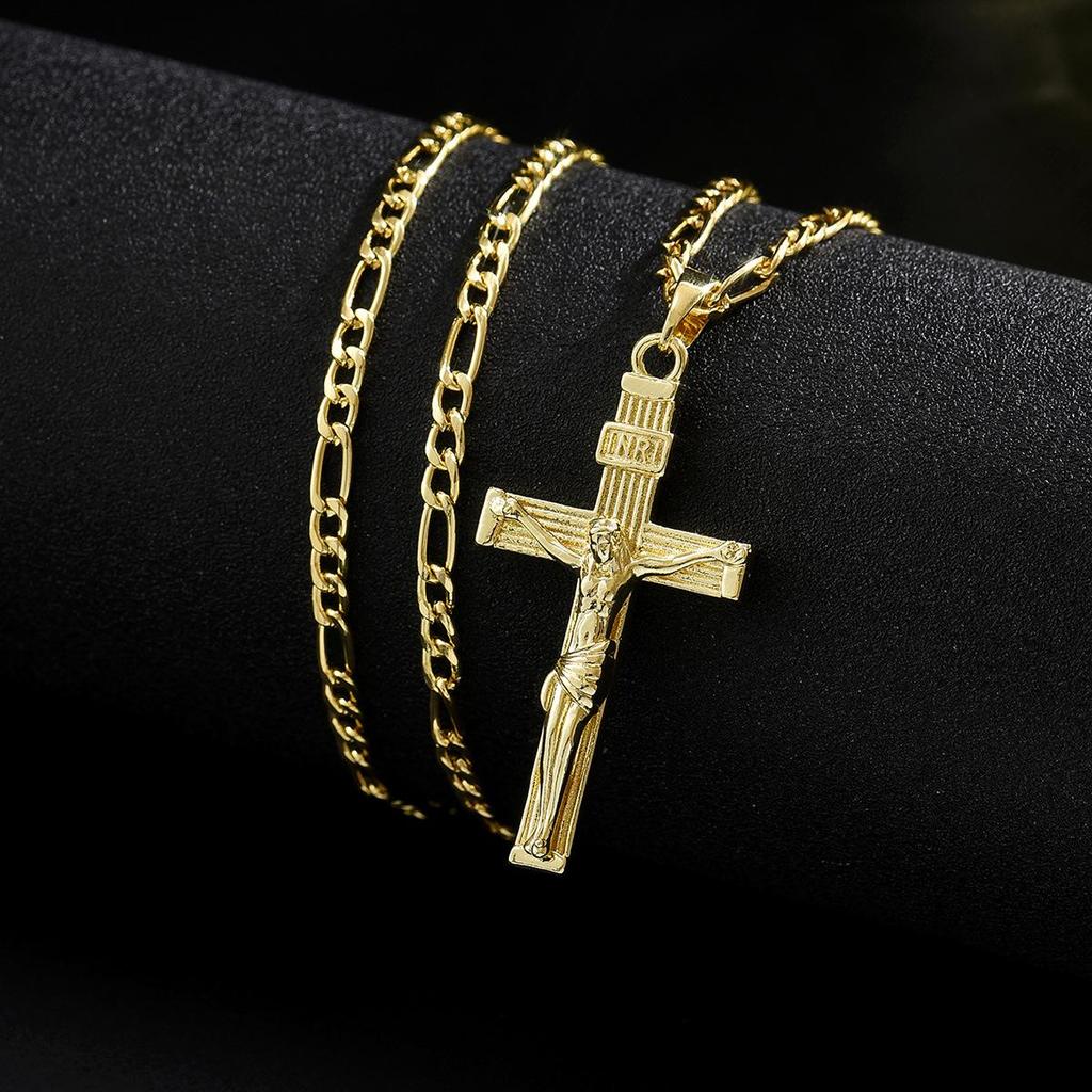 European & American Cross Pendant Men's Necklace - Unisex Style