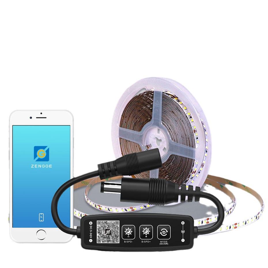 Monochrome LED Strip Controller with Wireless Bluetooth Timer and 11-Key Remote Dimmer