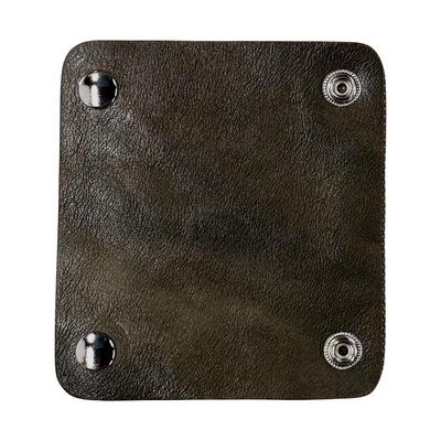 Tochigi Leather W Kogashi Bag Handle Cover Features a Natural Luster and Unique Hardness In the Shrink Area [Acacia Style] (1 Piece, Khaki/silver