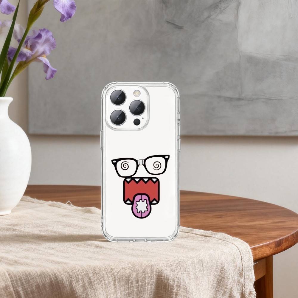 Cute D-Domo-kun-N Phone Case For iPhone17p 16 15 14 13 12 11 Mini Pro Max Plus Transparent Cover