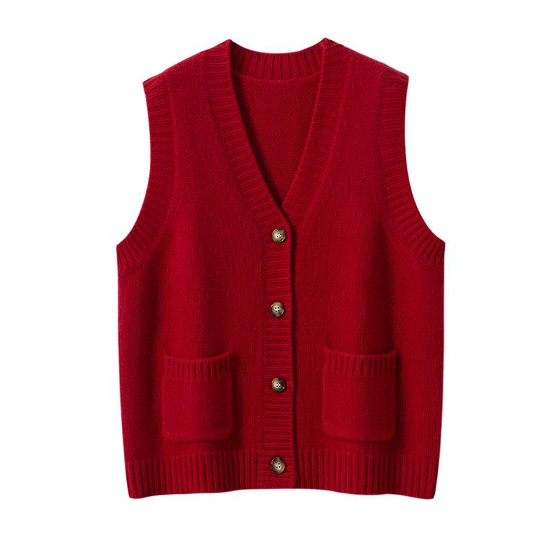 Women's Cashmere Vest: Autumn & Winter Style, Sleeveless, Fashionable Layering Cardigan, 7-Gauge Thick
