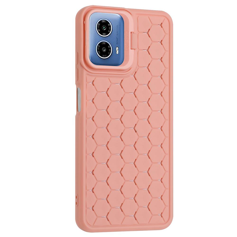 

For Motorola Moto G45 5G/G34 5G Case Kickstand TPU Phone Cover Honeycomb Heat Dissipation Pink