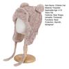 Children Hat with Windproof Rope Cartoon Bear Shape Soft Plush Inner Elastic Warm Hat Boys Girls Winter Headwear