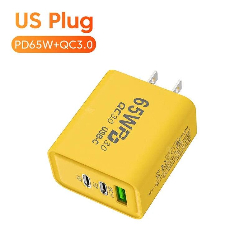 PD 65W 120W Type C Charger Quick Charge 3.0 Power Adapter For iPhone 14 13 12 Samsung Xiaomi Huawei Portable Wall Phone Charger