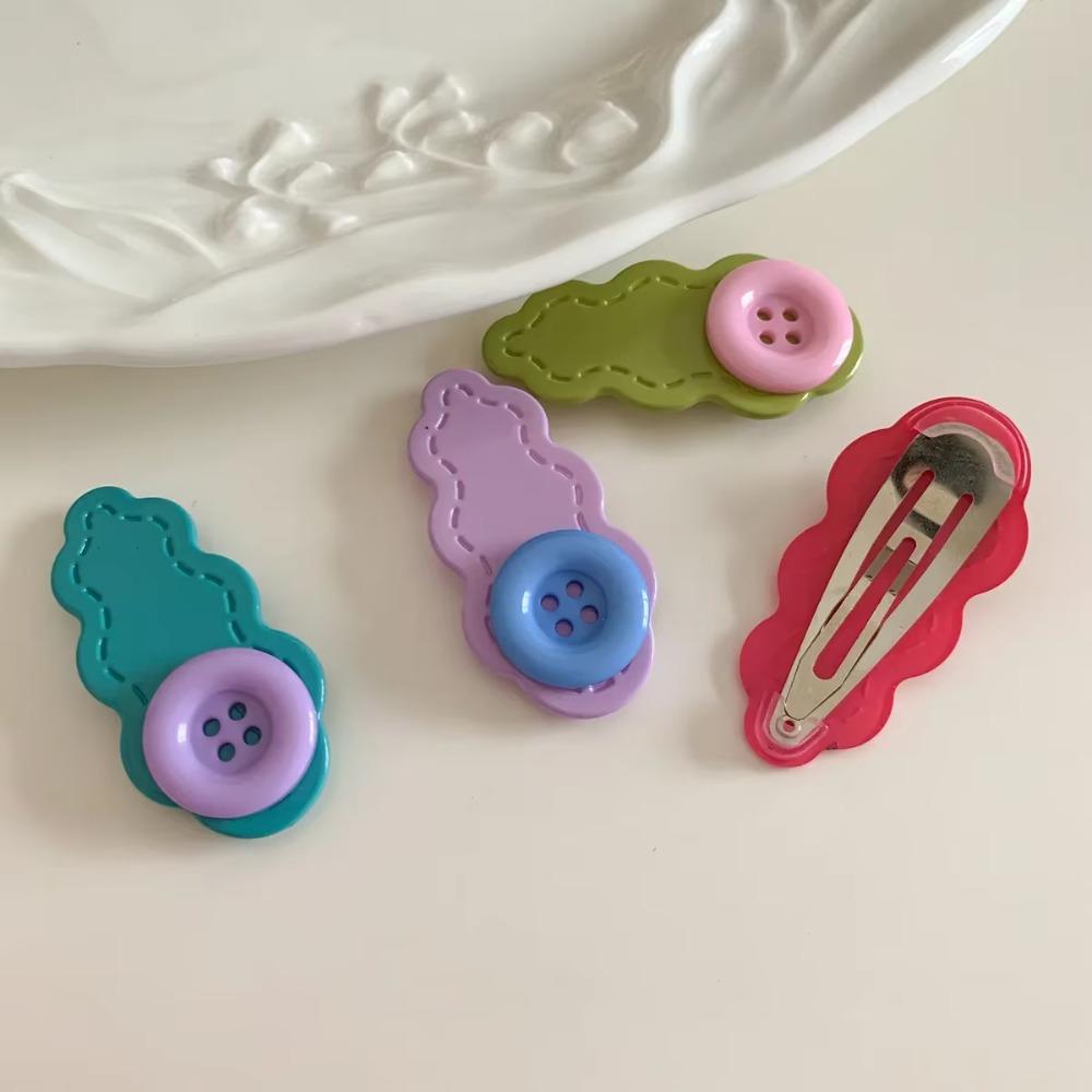 1Pc Multicolor Button Hairpins for Women Girls BB Clip Broken Hair Fixed Clips Korean Bangs Side Clip Colorful Hair Styling Clip