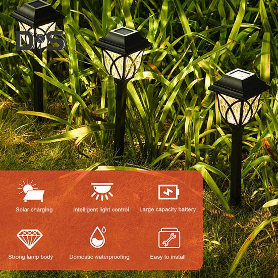 2 szt. Zewnętrzne Lampy Solarne Ścieżkowe Super Jasne Automatyczne Włączanie/Wyłączanie Wodoodporne Oświetlenie Ogrodowe Krajobrazowe Lampy Podwórkowe