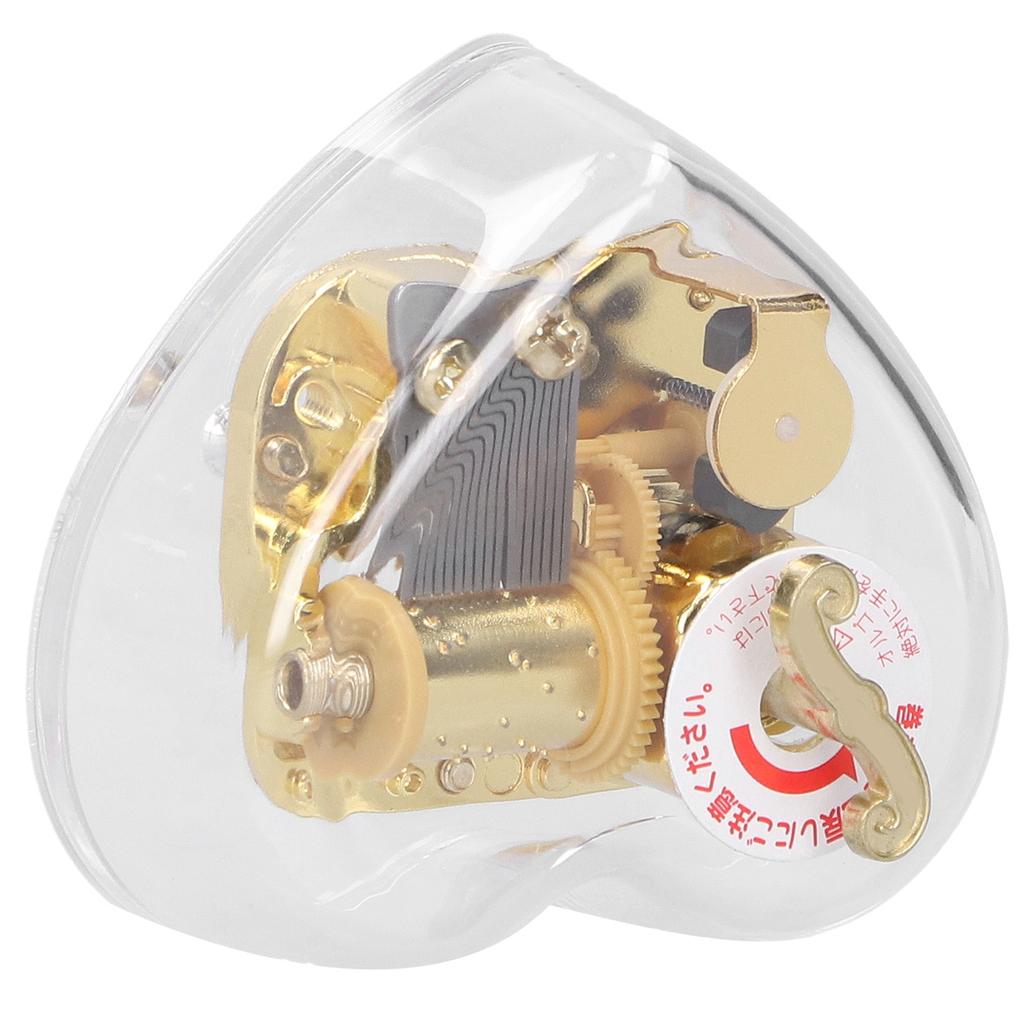 Acrylic Music Box Cute Heart Shaped Handy Crank Musical Box Innovative Birthday GiftType 1