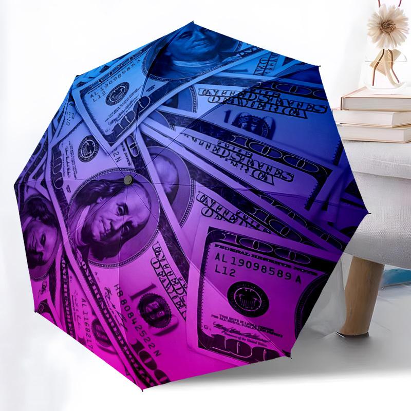 1 pièce Banque Billets de Banque Parapluie à Ouverture/Fermeture Automatique Parapluie Pliant Compact, Parapluie Portable Toutes Saisons pour Femmes/Hommes F1124176