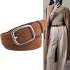 Women's Anti-leather Suede Belt, Women's Retro Distressed Silver Needle Buckle Paired with Jeans, High-end New Belt