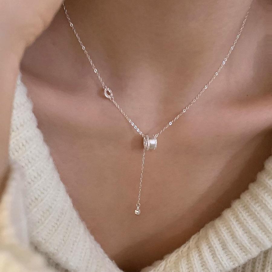 Корейская версия щеточная Паспарту роликовая цепочка нишевая цепочка на ключицы легкая роскошь персонализированные универсальные аксессуары