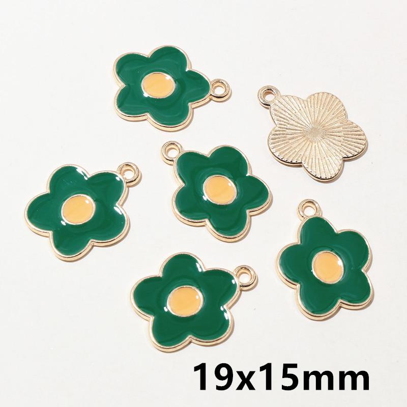 20pcs Enamel Mushroom Charms Pendant 19x19mm Alloy Metal DIY Jewelry Making Accessories for Earring Bracelet Necklace Finding