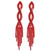 Nicht verblassende lange rote Ohrringe mit Fransen