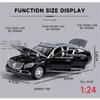 1:24 მასშტაბის Benz S600 შენადნობის ძვირადღირებული მანქანის მოდელი, Diecasts ლითონის სათამაშო მანქანები, მანქანის მოდელი მაღალი სიმულაციური ხმის და მსუბუქი ბავშვების საჩუქარი