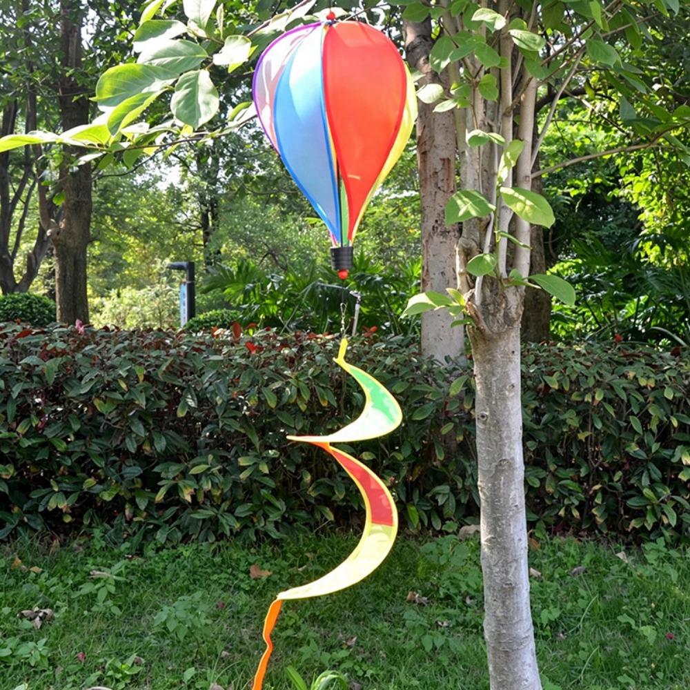 40cm Balloon Hot Air Balloon Spinner Plastic Striped Tie Dye Pinwheels