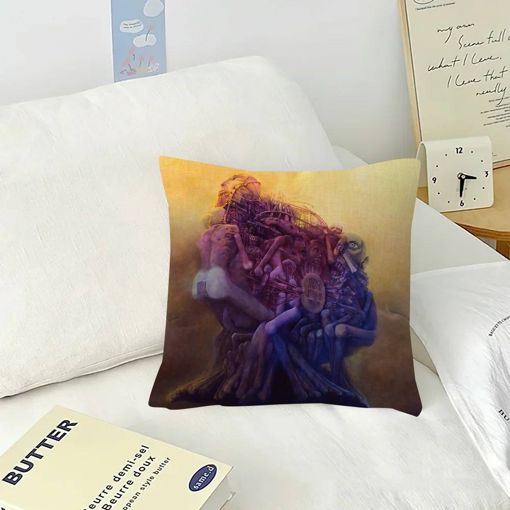 Z-ZdzislawBeksinskis Art  Pillow Covers Cartoon Sofa Decorative Home Double-sided Printing Short Plush Cute Cushion Cover