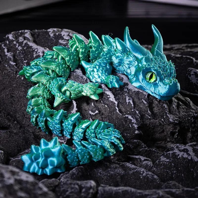 Anime Figure Joint Movable Dragon Articulated Perfect Radiant Printed Crystal Fidget Toys Dragon Micro Landscape Garden Decor