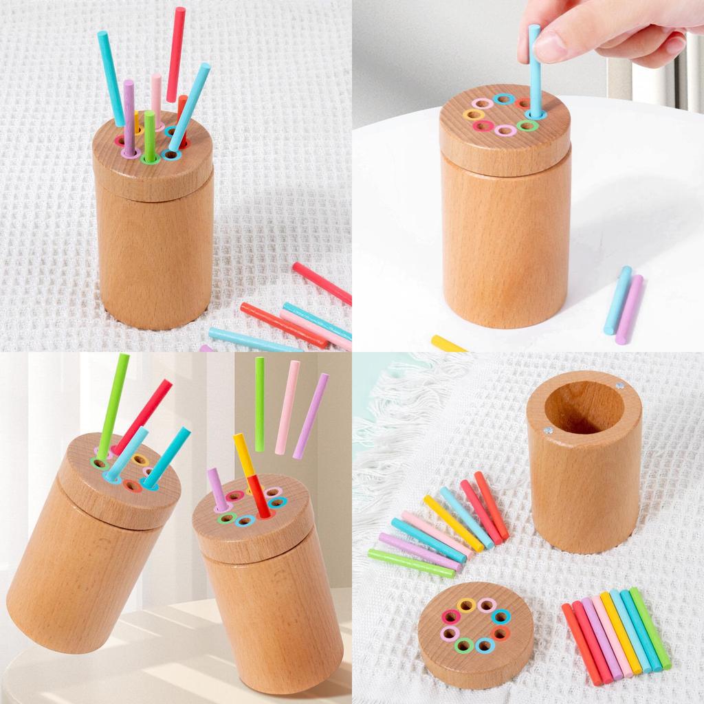 Hölzernes Montessori-Farberkennungsspielzeug für die Früherziehung und kognitive Entwicklung